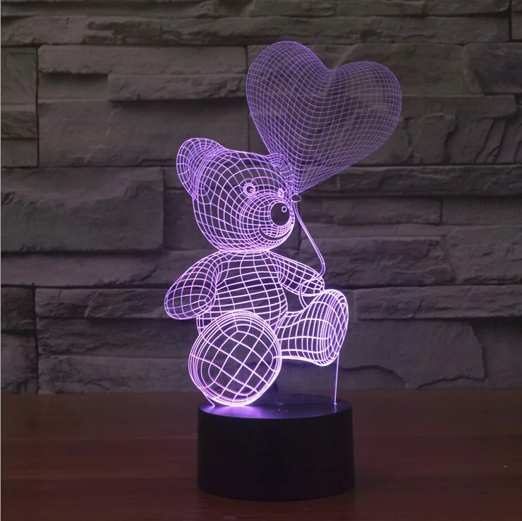 Я люблю тебя Цитата изменение цвета ночник лампа 3D сердце шары светодиодное