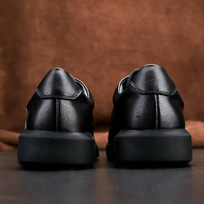 Sapatas Se Macio Do De Homens up Couro Lace Os Grife Vestem Sapatos Genuíno Superior Negócios Retro Dos Preto Lazer rrwd8a