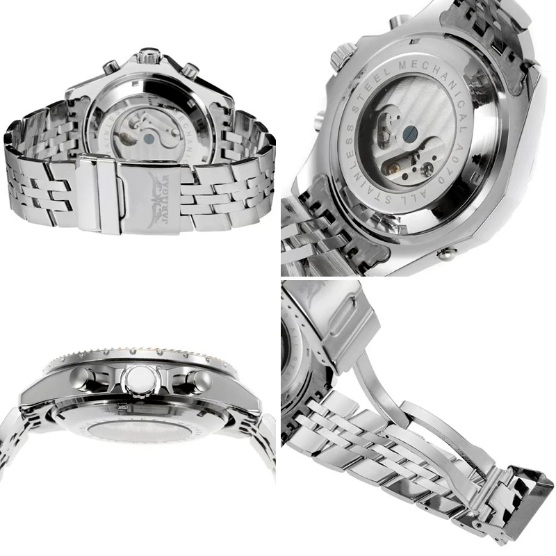 JARAGAR Tourbillon Мужские часы с большим циферблатом автоматические механические