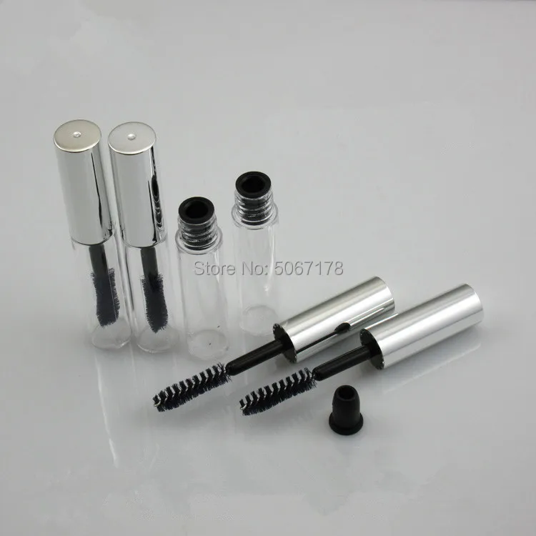 

30pcs 4ml Empty Mascara Tube Eyelash Cream Vial/Liquid Bottle Sample Cosmetic Container with Leakproof Inner Silver/Black Cap