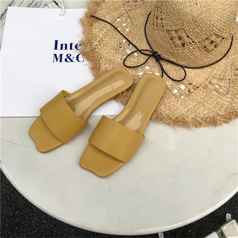 

2019 summer new women slippers flat shoes 5 color women slides basic black home non-slip beach shoes women