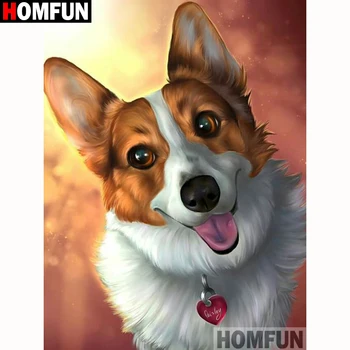 

HOMFUN Full Square/Round Drill 5D DIY Diamond Painting "Animal dog" Embroidery Cross Stitch 5D Home Decor Gift A18205