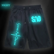 Мужские короткие штаны для бега, Новые Модные Повседневные Дышащие штаны, светящиеся спортивные брюки с мечом, спортивные штаны для бега