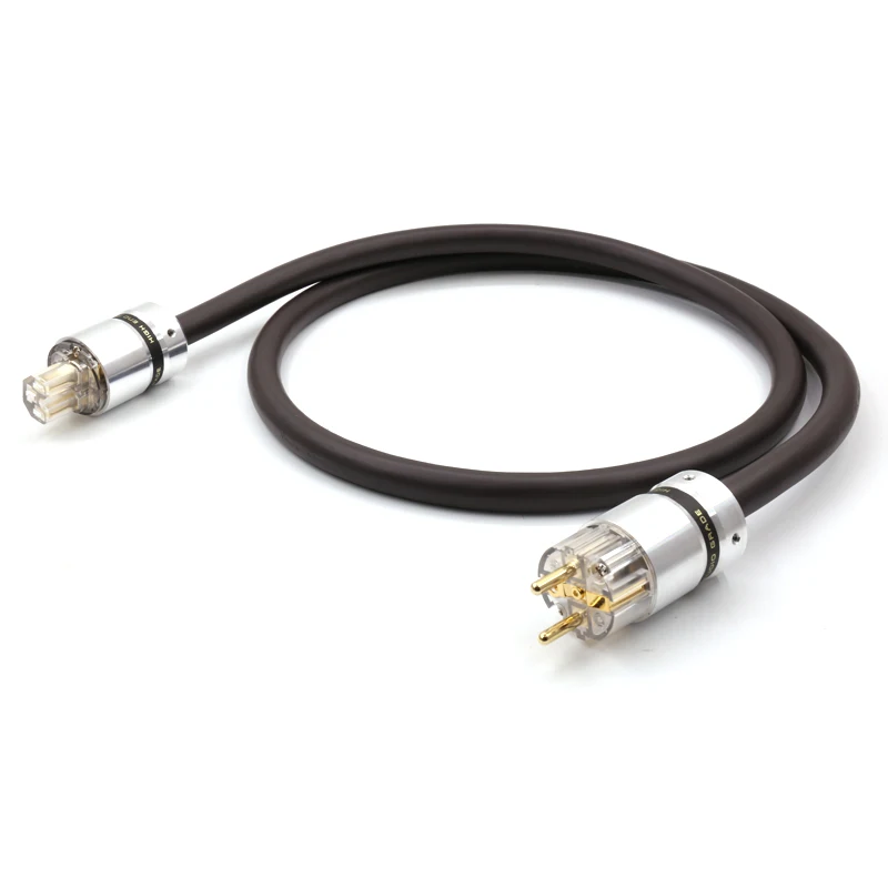 

Free shipping VP1606 OFC RISR 6 square AC Power cords Cable Audio Grade with Aluminum alloy EU version power plug