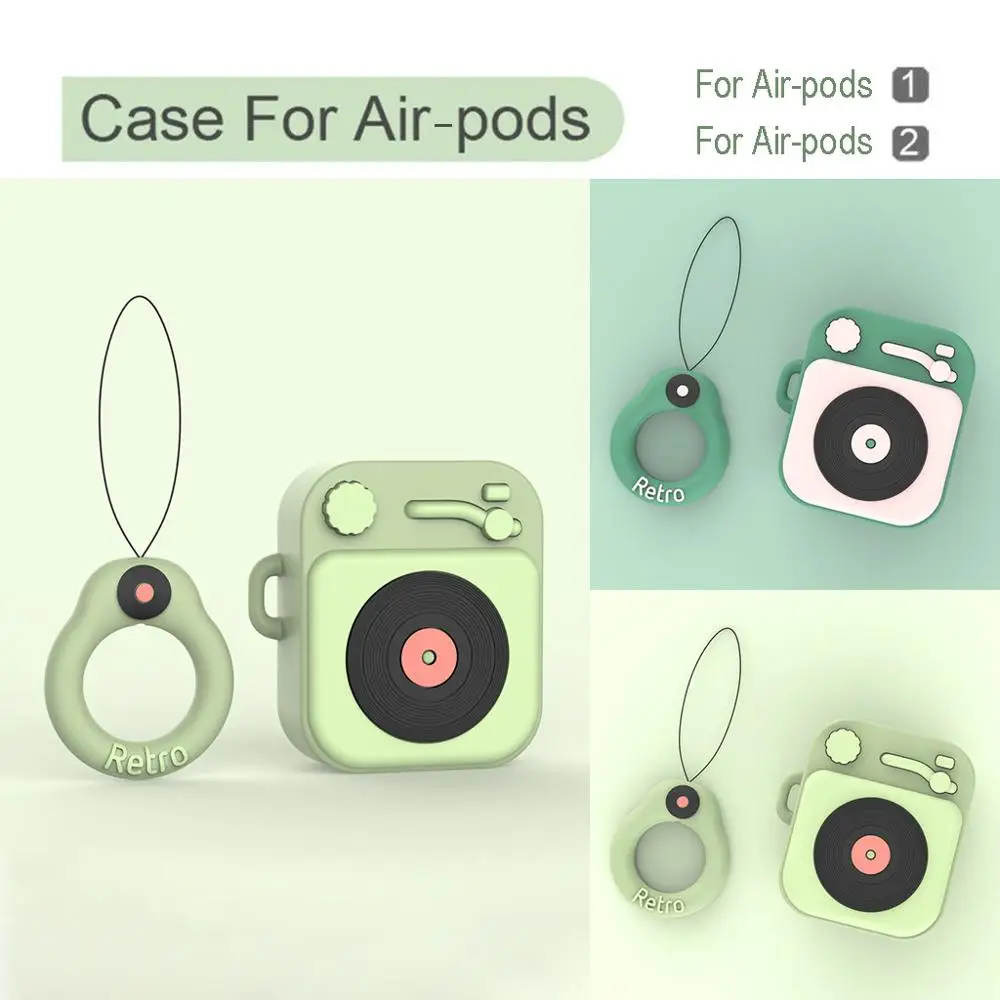 

Car key ring Cute Silicone Protective Case Cover Key Chain Pouch Skin for Airpods 1/2 Earphones Bluetooth Headset Protector #715