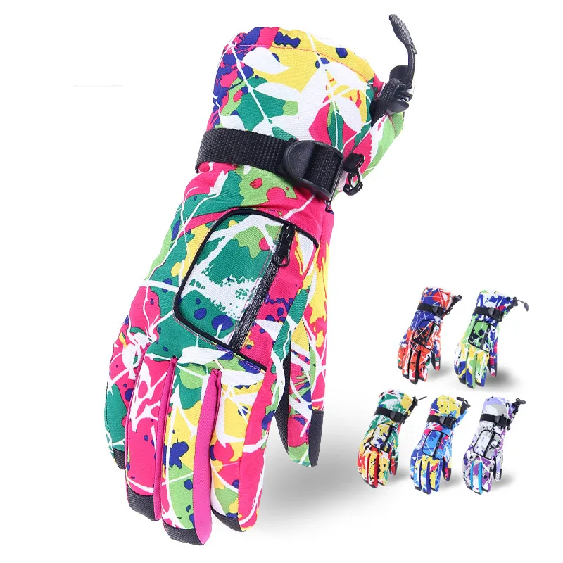 Outdoor Sports Winter Women s Ski font b Gloves b font Waterproof Keep Warm 100 Cotton