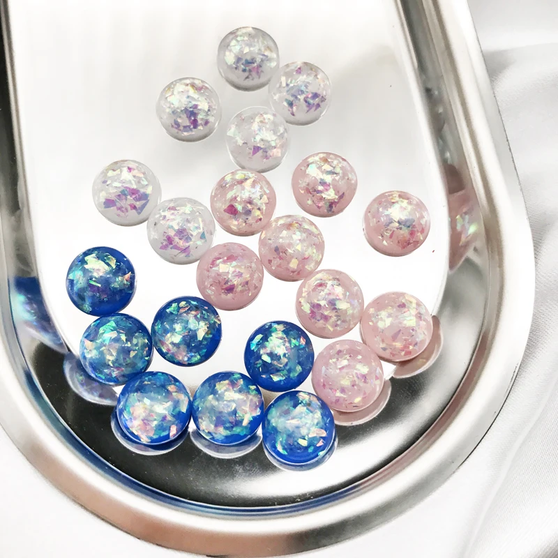 

10pcs Fit 12mm Glass Cabochon Findings Resin Round Patch Beads DIY Eardrop Bracelet Necklace Pendant Accessories C59