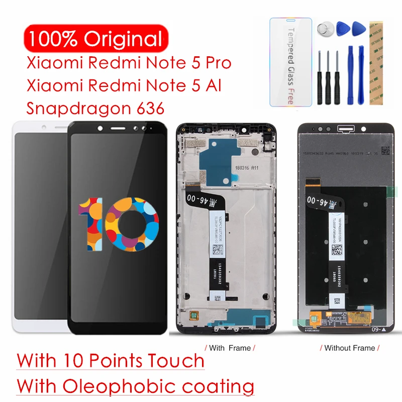 

Original for Xiaomi Redmi Note 5 Pro LCD Display For Redmi Note 5 AI LCD + Frame Snapdragon 636 Touch Screen Replacement Parts