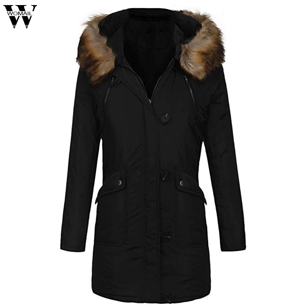 

Womail modis New arrivals coat jacket Military Hooded Warm long sleeved hooded Long Coats Outwear manteau femme hiver 2018