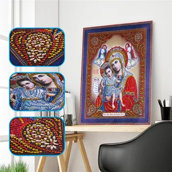 

Cross Stitch DIY 5D special shaped diamond embroidery 3D round Religion diamond painting pattern home decor