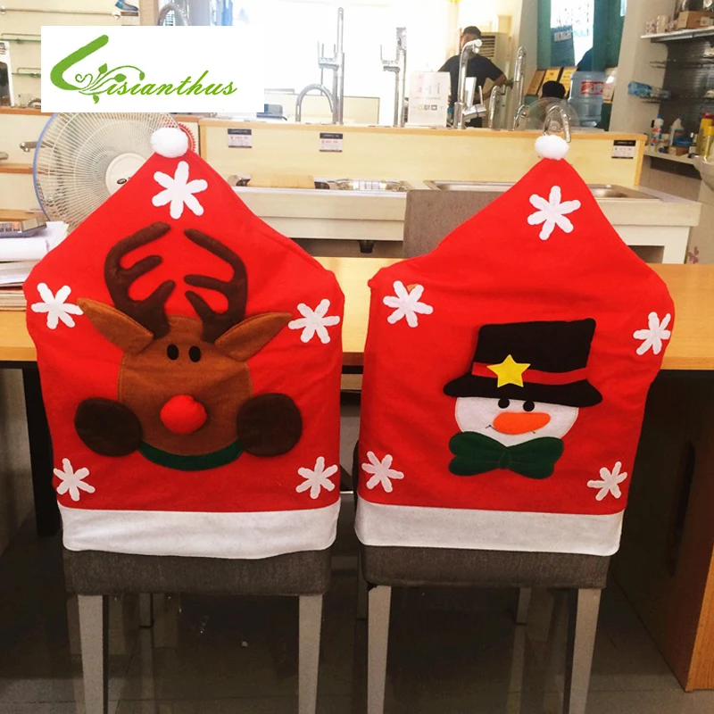 1PCS/LOT Father Christmas Chair Covers Dining Room Chair Cover Seat Back Cover Coat Home Party Decor Xmas Table Accessory 1PCS/LOT Father Christmas Chair Covers Dining Room Chair Cover Seat Back Cover Coat Home Party Decor Xmas Table Accessory