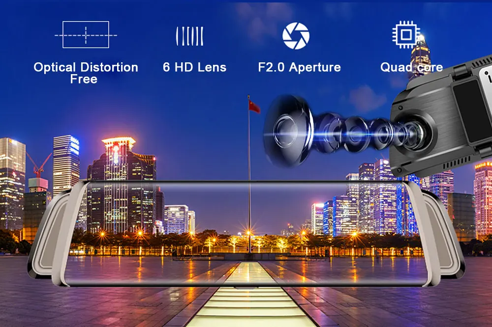 Anstar 1" зеркало заднего вида Автомобильная камера 4G Android Dash Cam HD 1080P WiFi gps навигация двойной объектив видео регистратор Авто Регистратор