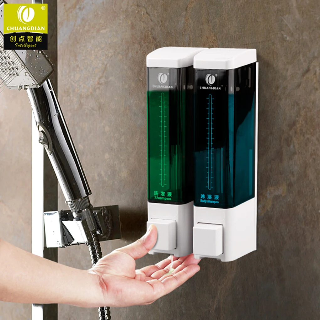 

2pcs 180ml Wall Mount Pump Lotion Liquid Soap Container Dispenser Durable Home Hotel Bathroom Shower Room Shampoo Box