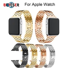 Fish scale steel strip band for apple watch Series 3 2 1 4 band iwatch stainless steel strap 42mm with adapters Black and Silver