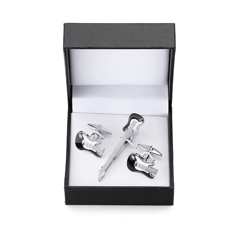 Музыкальный набор запонок металлический ювелирный галстук клипсы для рубашки Свадебный подарок с коробкой