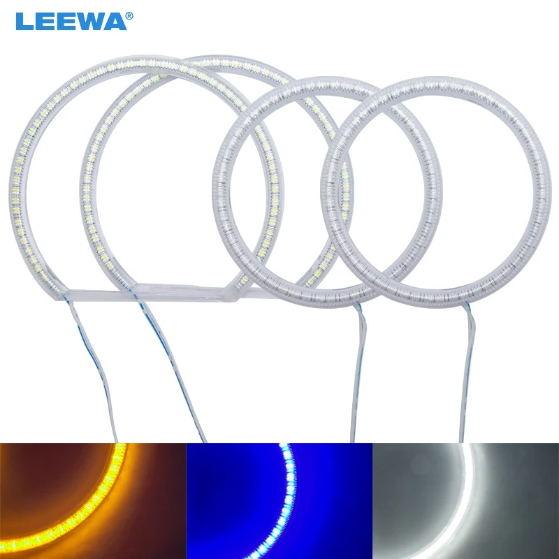 LEEWA 2x100мм 2x131мм автомобильный SMD LED Halo кольца ангельские глазки DRL фара для Ford Focus 08 +