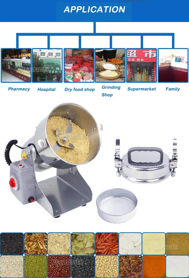 Dry Food Grinder Mill Grinding Machine gristmill home medicine Grains Spices Hebals Cereals