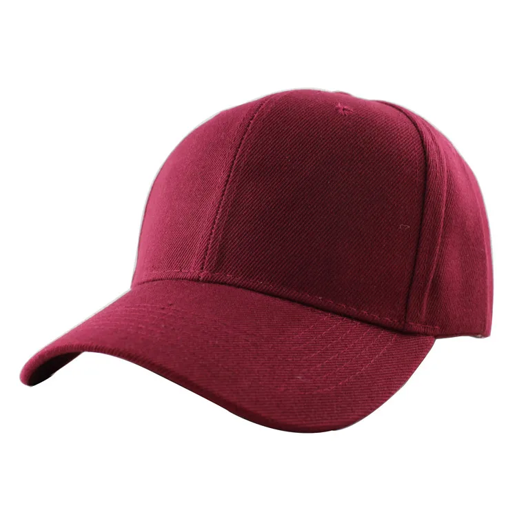 Новинка, мужская и женская простая бейсбольная кепка в стиле хип-хоп, плоская кепка для гольфа, одноцветная кепка без вышитого ремешка, высокое качество - Цвет: WINE