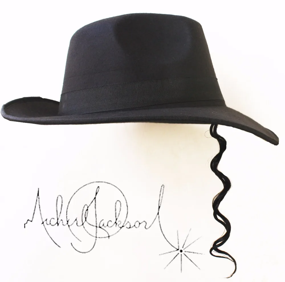 MJ Michael Jackson Hitam Formal Topi 