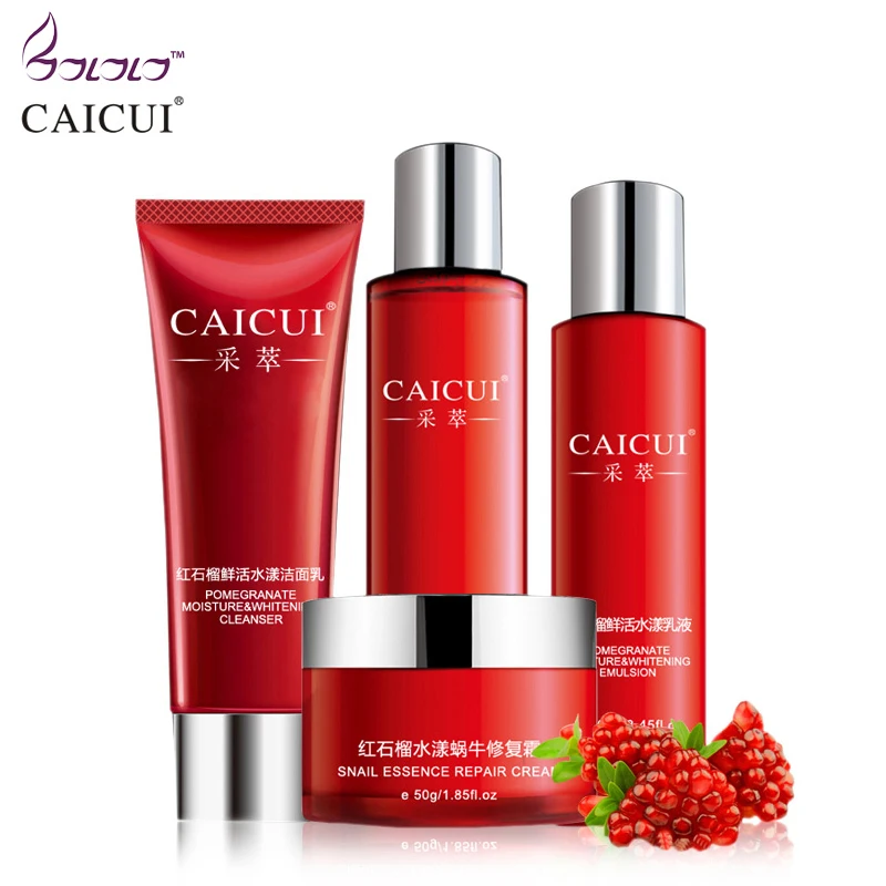 

caicui skin care set foam cleanser face toner emulsion snail creams whitening moist anti wrinkle beauty cosmetic sets face care
