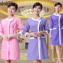 Спецодежда медицинская Униформа кормящих скрабы одежда для Красота магазин короткий рукав доктор Костюмы uniformes больницы Женщины Работа Платье