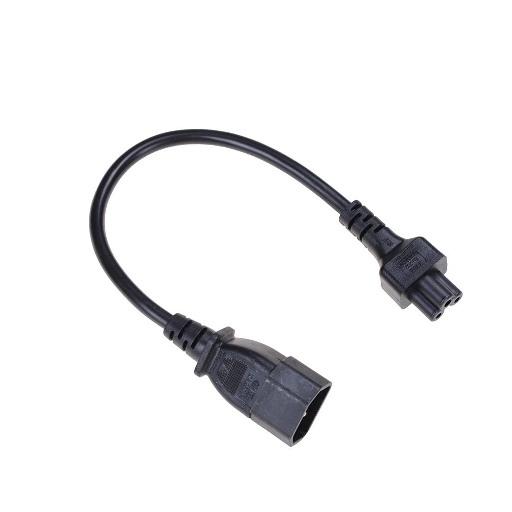 20cm IEC 320 C14 Male Plug to C5 Female Adapter Cable IEC 3 Pin Male to