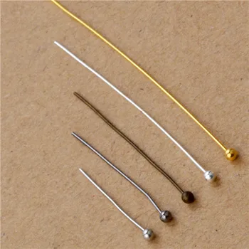 

High Quality 200Pcs/lot Multi Size Copper Silver Gold Bronze Color Ball Head Pins Needles Jewelry Findings for DIY Vintage Craft