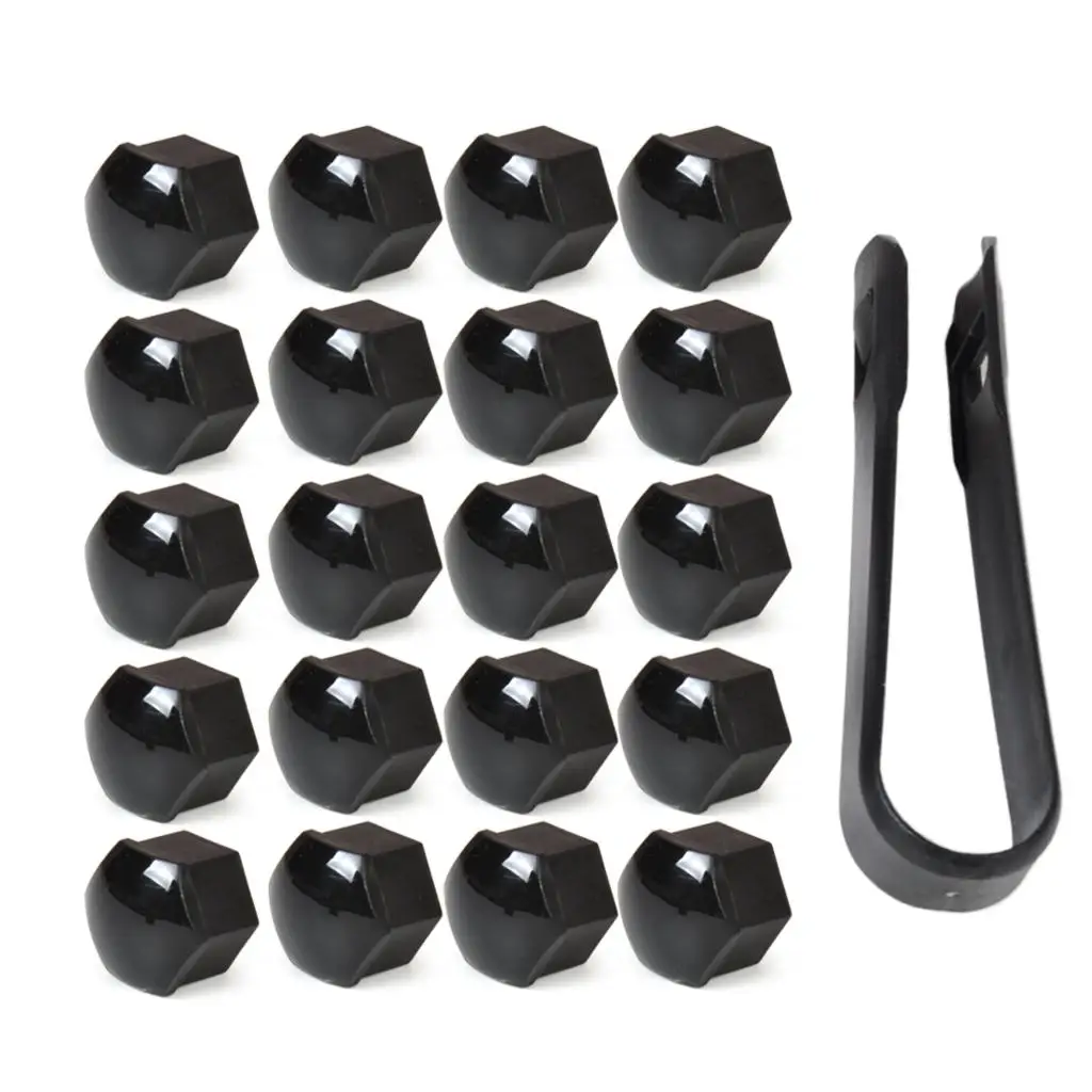 DWCX New 20pcs Black Wheel Lug Nut Center Cover Caps 321601173A