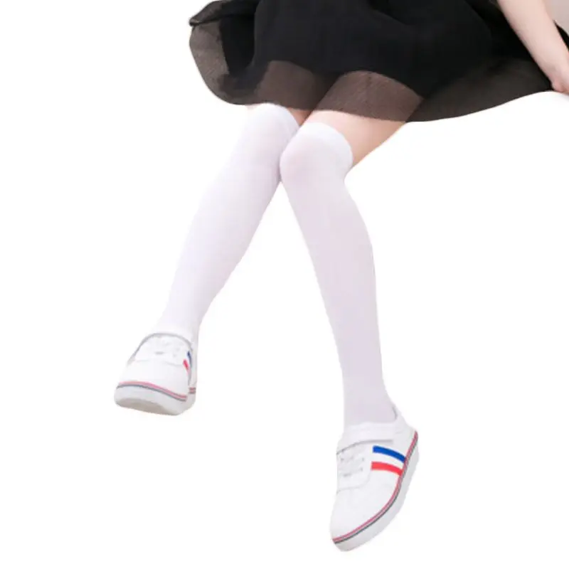 Детские осенние длинные носки без пятки для девочек яркие, милые, карамельные цвета, для детей, для принцессы, для школьников, чулочно-носочные изделия выше колена - Цвет: A