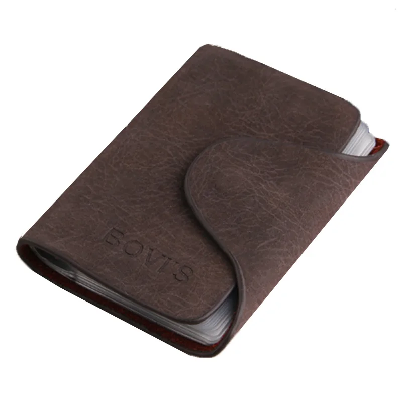 BOVIS брендовый кожаный кредитный держатель для карт с 20 битами Бизнес ID держатель для Карт RFID дизайнерский мужской карт-Холдер, кошелек- BIH016 PM49 - Цвет: 01DarkCoffee