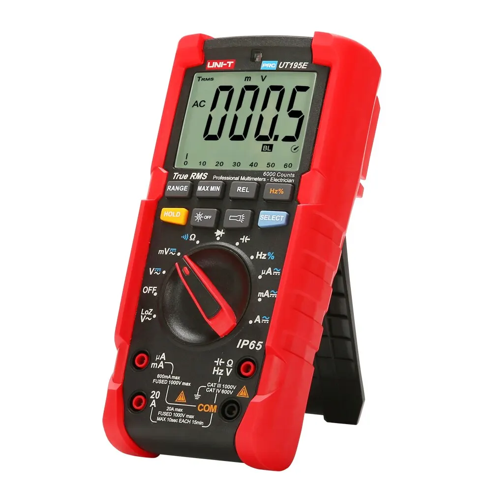 

UT195E 6000 Counts Digital Multimeter ESR Meter Voltmeter Ammeter Capacitance Frequency Duty Cycle Diode Tester with Flashlight