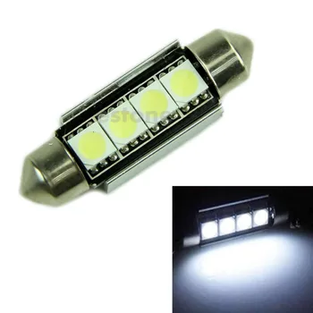 

Car Styling 39mm Canbus Festoon Error Free 4 SMD 5050 Dome White Light LED Lamp Bulb