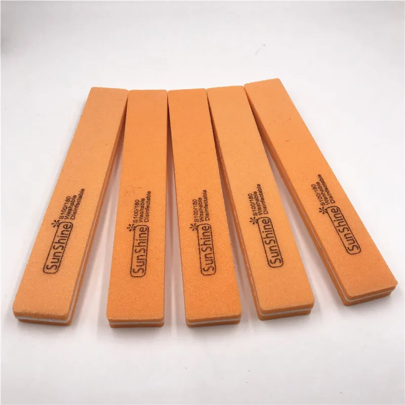 6 Pcs Professional Nail Files Nail Buffer 100/180 Grit Buffing Slim