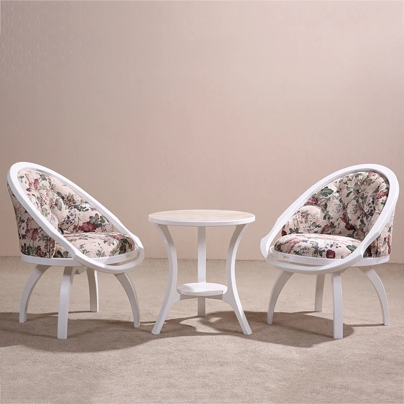 

NoEnName_Null Modern Flange flocking chair coffee table set for living room Upholstered comfort furniture