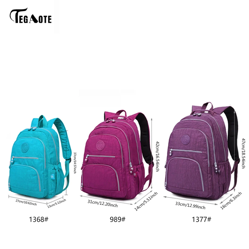  TEGAOTE School Bag Waterproof Nylon Brand Laptop Backpacks For Teenager Women Backpack Leisure Shou - 32944575793