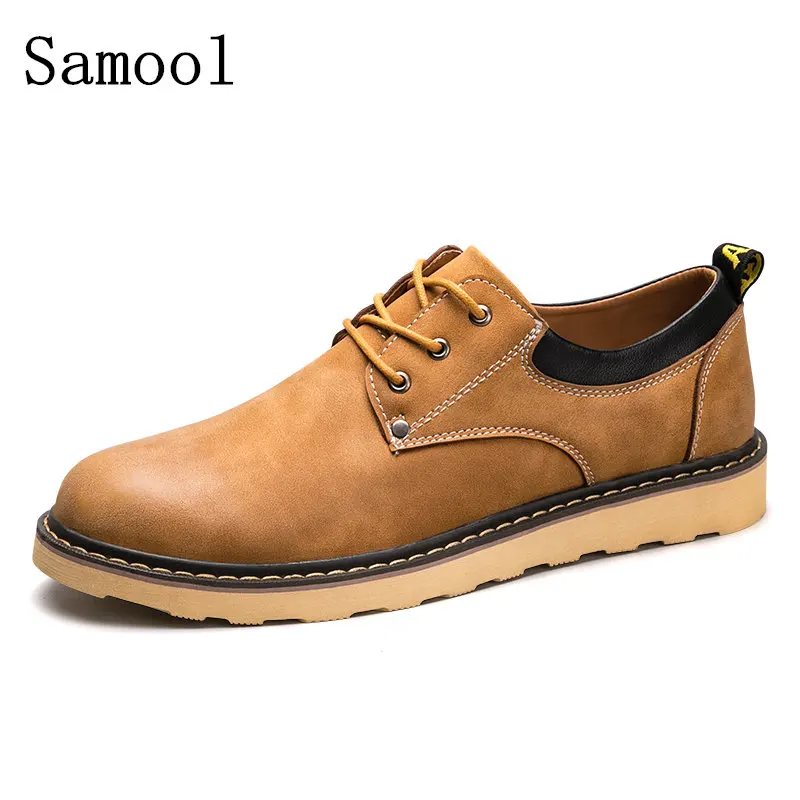 

Men's Leather Shoes Casual 2017 Spring Autumn Genuine Leather Shoes Men Oxford Fashion Lace Up Dress Shoes Outdoor Work Shoes