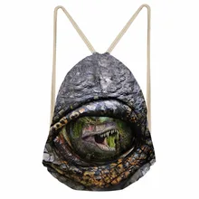 Бесшумные дизайнерские забавные животные глаза пугать 3D сумка на шнурке для женщин рюкзак для подростков девочек Cinch карманные спортивные дорожные сумки на плечо