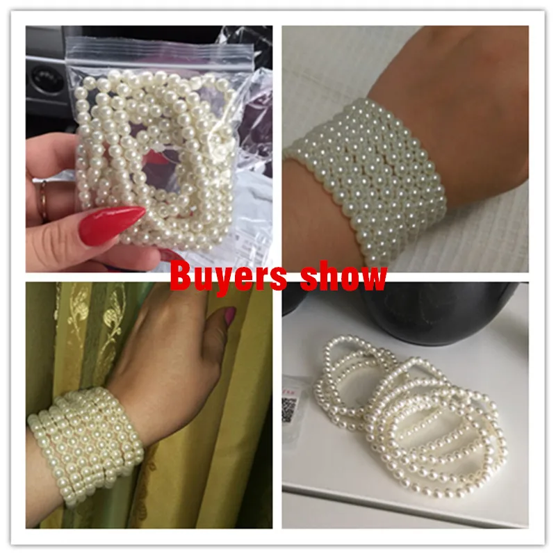 Женский эластичный браслет диаметр 6 мм имитация жемчуга|pearl jewelry bracelet|bracelet