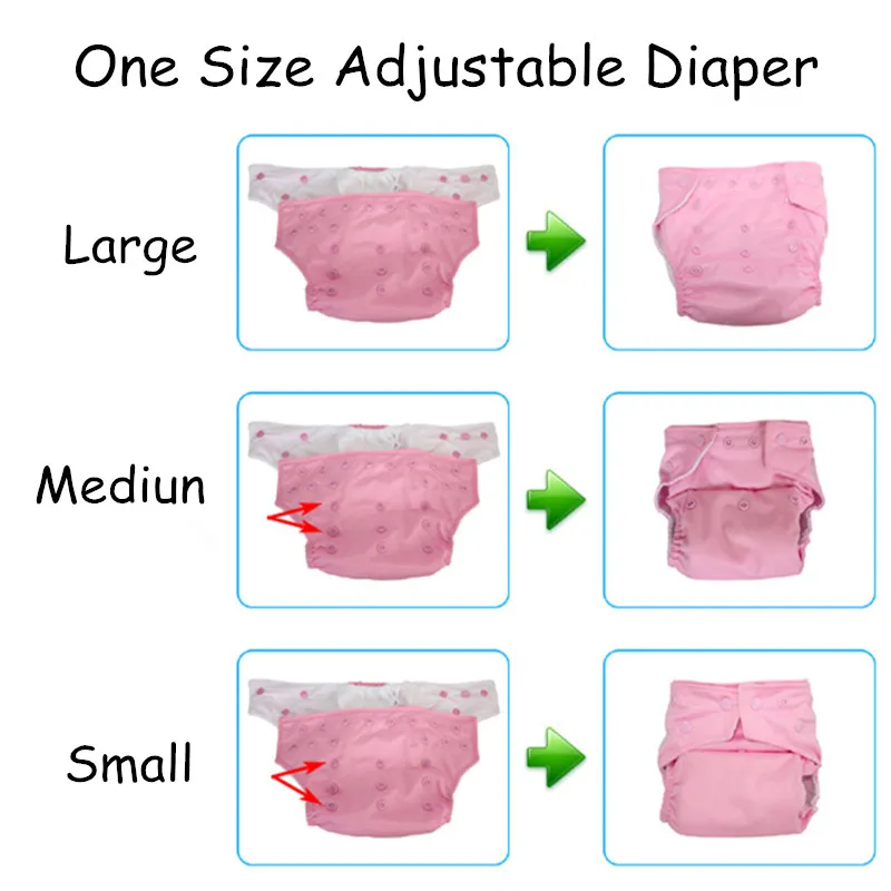  [Mumsbest] 7Pcs/Set Wholesale Diaper Unisex Cute Printed Baby Cloth Diapers Adjustable Washable Bab