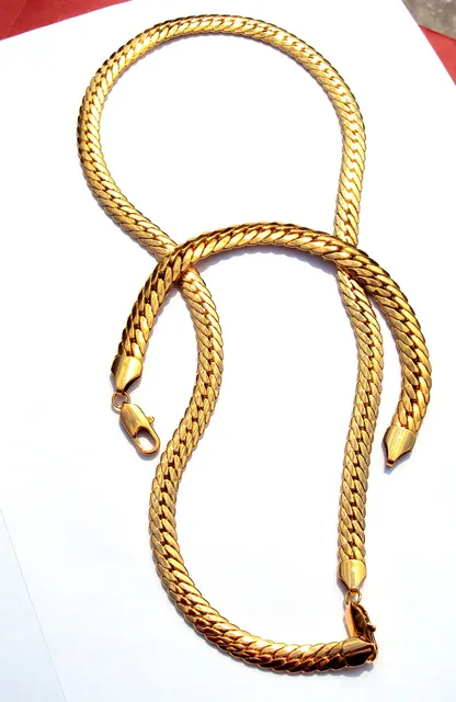 Aliexpress Men Jewelry Yellow Gold Gf Herringbone Necklace Men Jewelry Yellow Gold Gf Herringbone Necklace Bracelet Set Snake Chain