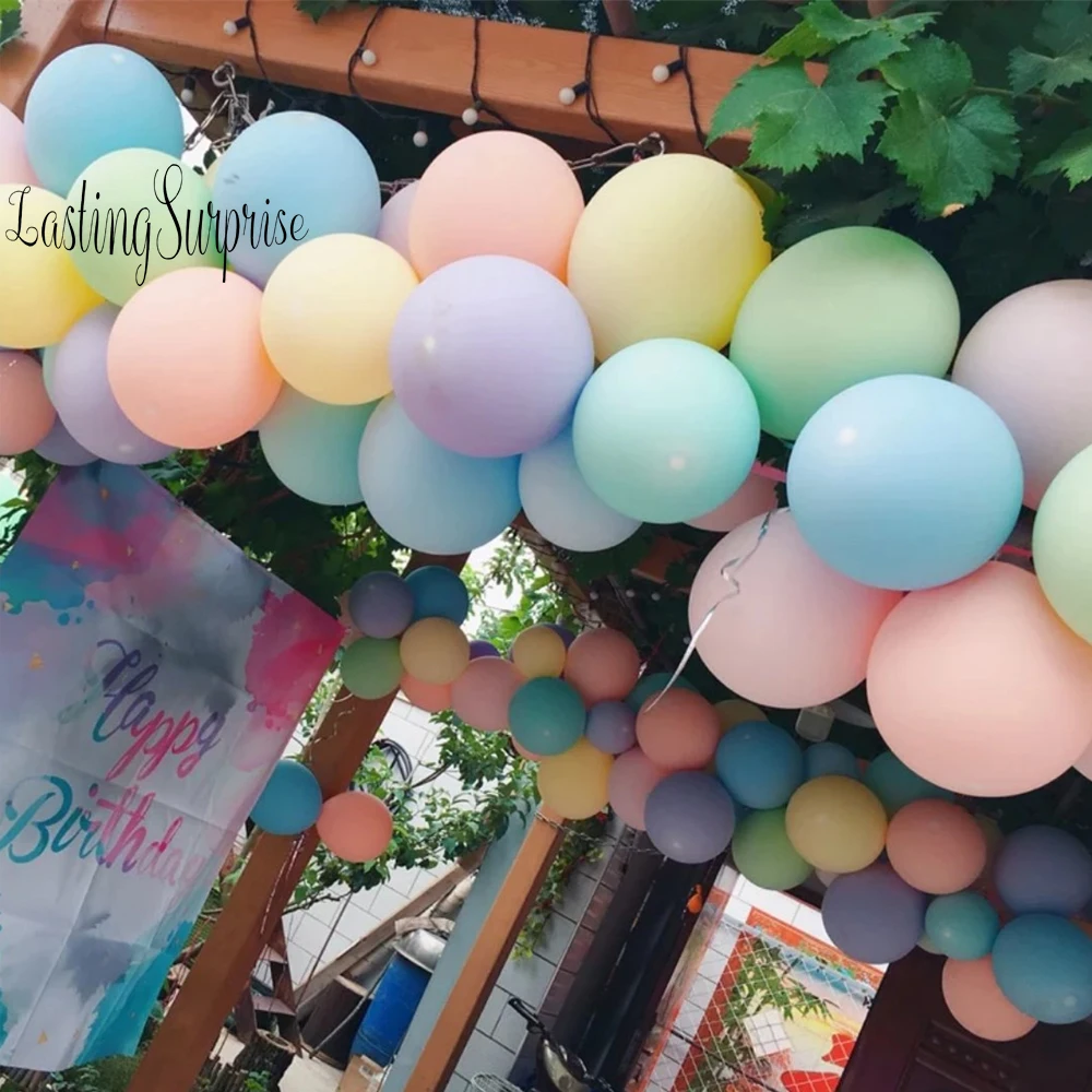 10 &quot10 шт. счастливый Brithday Макарон шар Карамельный цвет чистого латекса шары