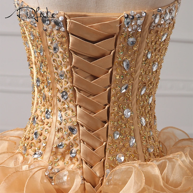 ADLN бисером и блестками Милая Реальный образец Пышное Платье 2 в 1 съемная плиссированная юбка сладкий 16 Нарядные платья