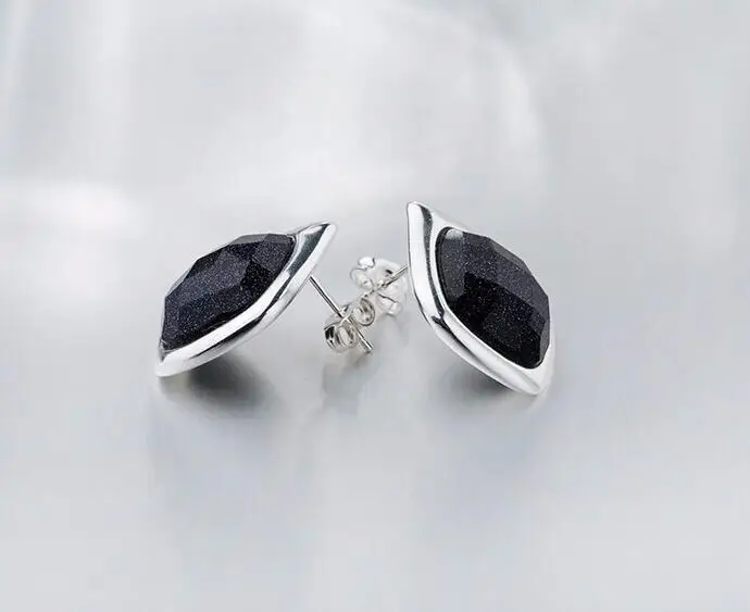 New Pure 925 Sterling Silver Stud Earrings Women's Starry Sky Earrings