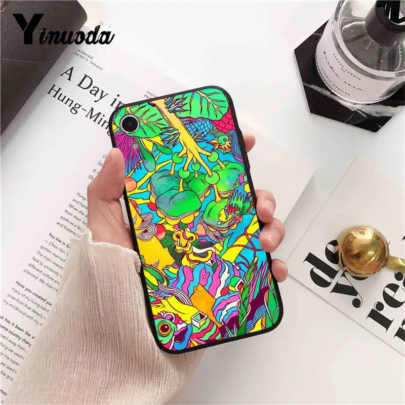 Yinuoda красочная психоделическая футболка силиконовый чехол для iPhone X XS MAX 6 6S 7 7plus 8