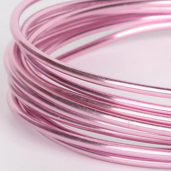 3-10meter 1/1.5/2/2.5mm Soft Aluminium Wire Aluminium Craft Floristry Wire For Bracelet Jewelry Making DIY Findings - Цвет: Pink