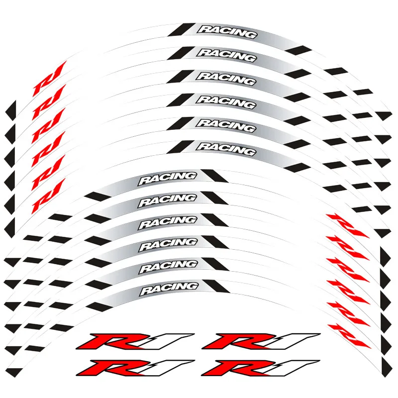 Новая высококачественная 12 шт. подходит мотоциклетная наклейка для колес полоса светоотражающий обод для Yamaha YZF R1