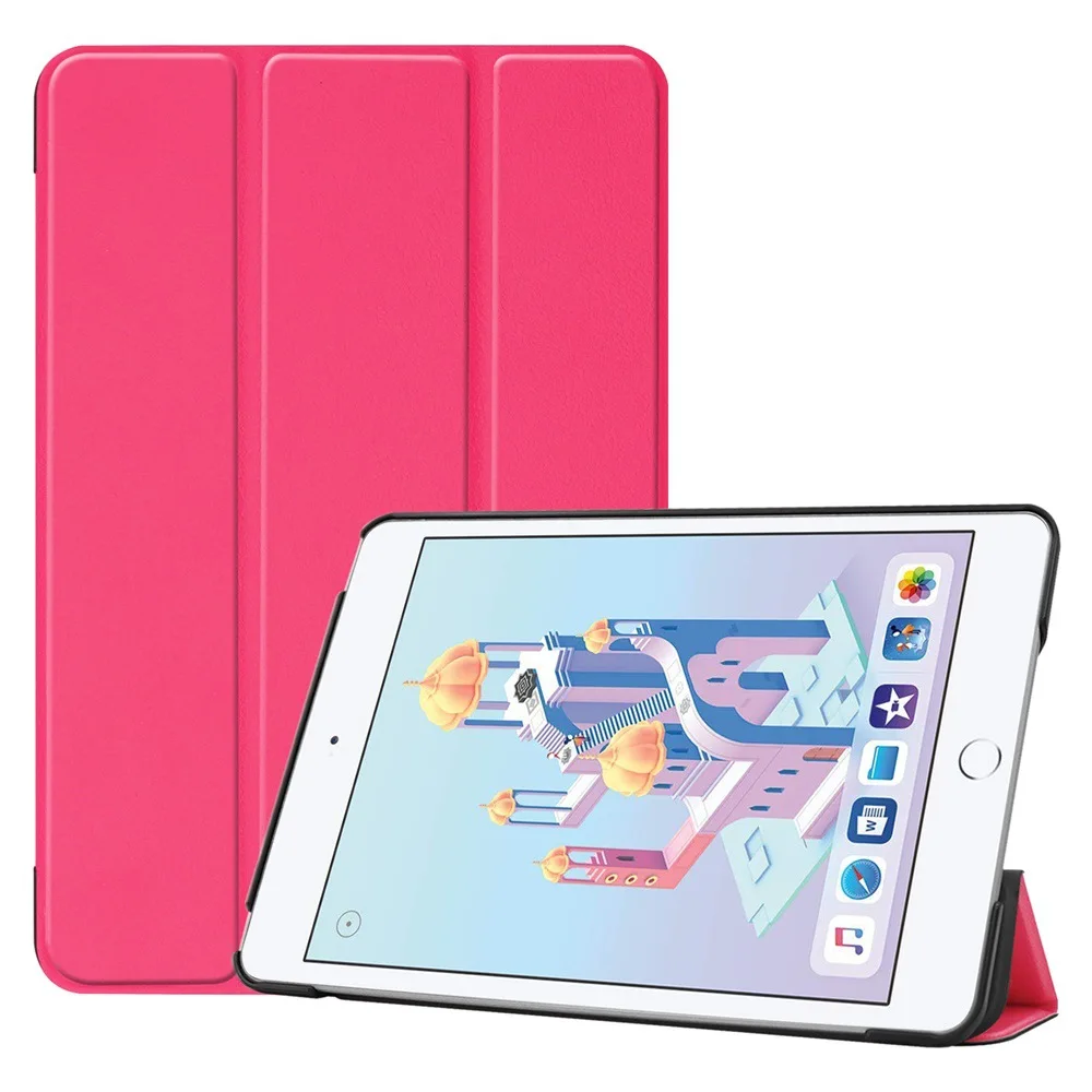 JOYLINK складной чехол-книжка для iPad mini 4 5 7,9 дюймов 5-го поколения, тонкая легкая подставка с автоматическим сном/пробуждением - Цвет: Pink