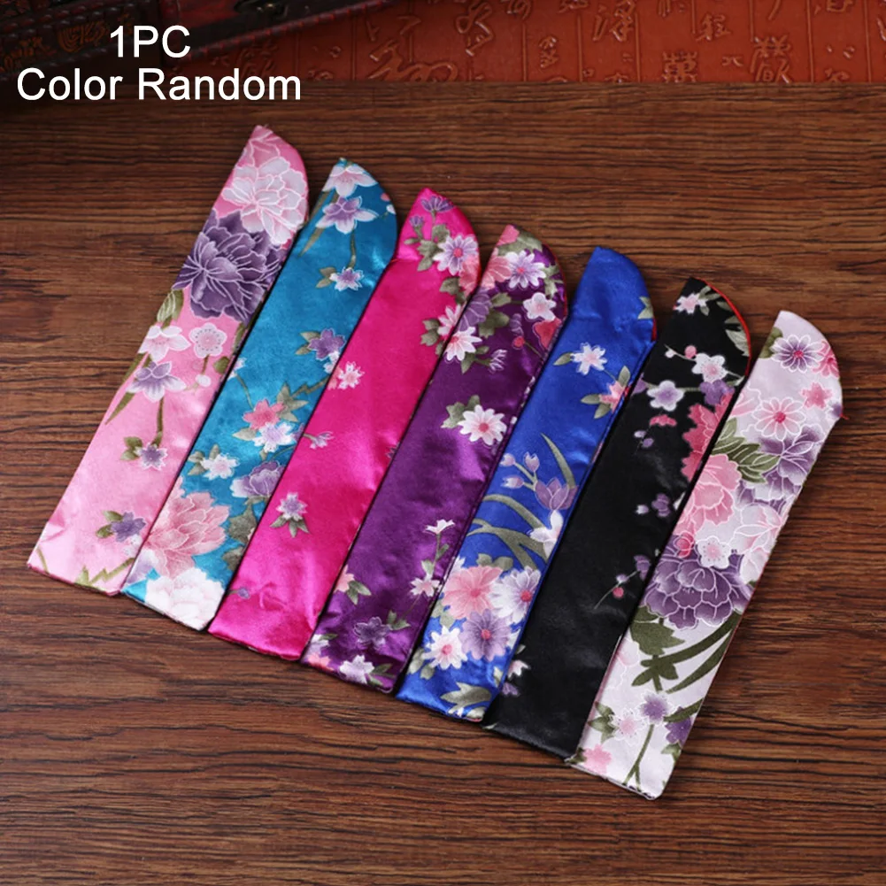

Fashion Style Printing Folding Hand Fan Pouch Cover Case Random Color