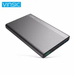 VINSIC Мощность Bank 20000 мАч двойной Тип usb-C Порты прочность оболочки внешний Батарея Зарядное устройство Мощность банка для смартфонов Iphone