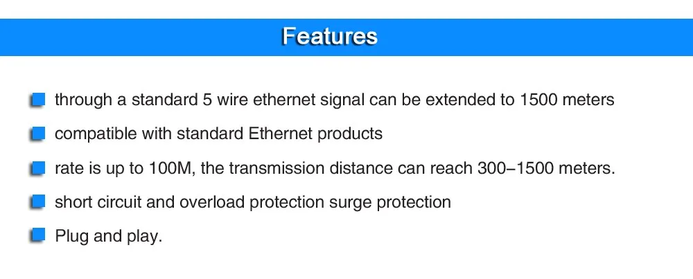 EA512-RJ45 ethernet удлинитель до 1500 метров через Cat 5/5e